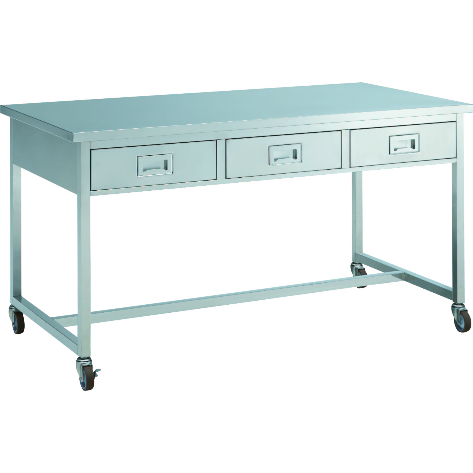 【作業台】ステンレス作業台 片面 キャスタータイプ 棚無 引出し付 1800×600×850mm